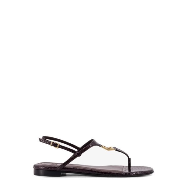 Fendi Fold leather sandals with reptile effect