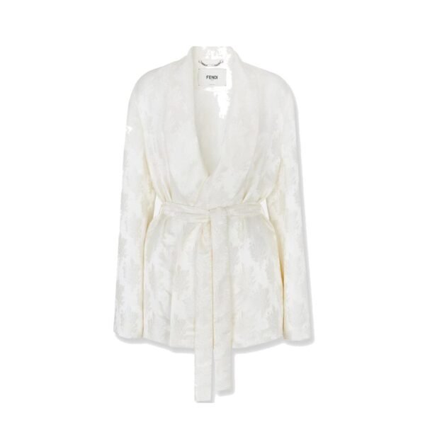 Fendi Jacquard silk blazer with floral motif