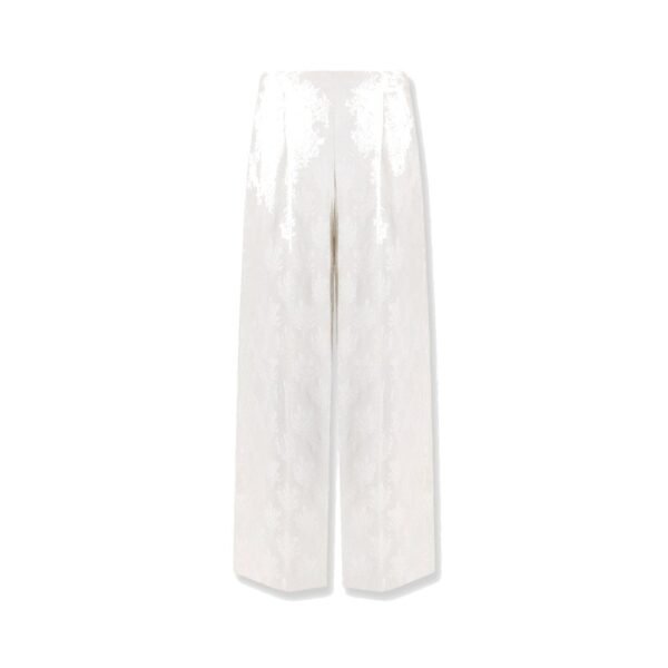 Fendi Jacquard silk trousers with floral motif