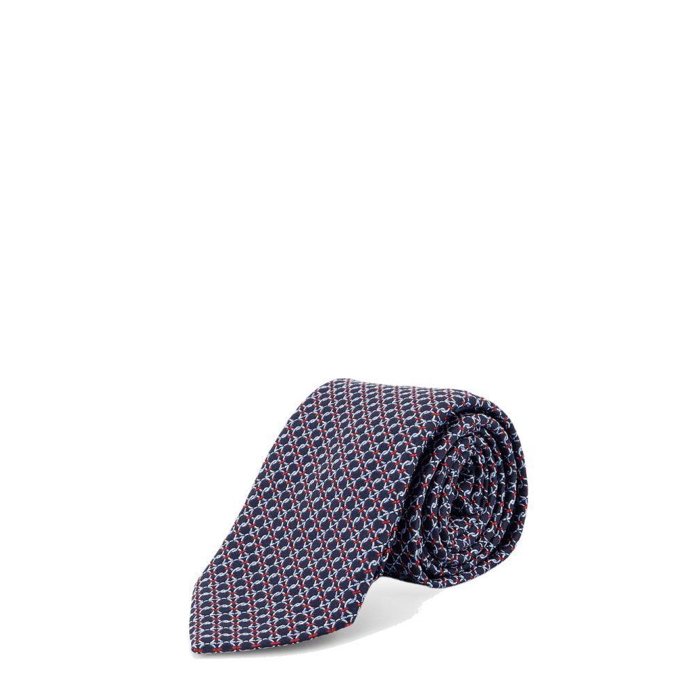 Ferragamo Crema silk tie with Intreccio print Ferragamo Crema silk tie with Intreccio print