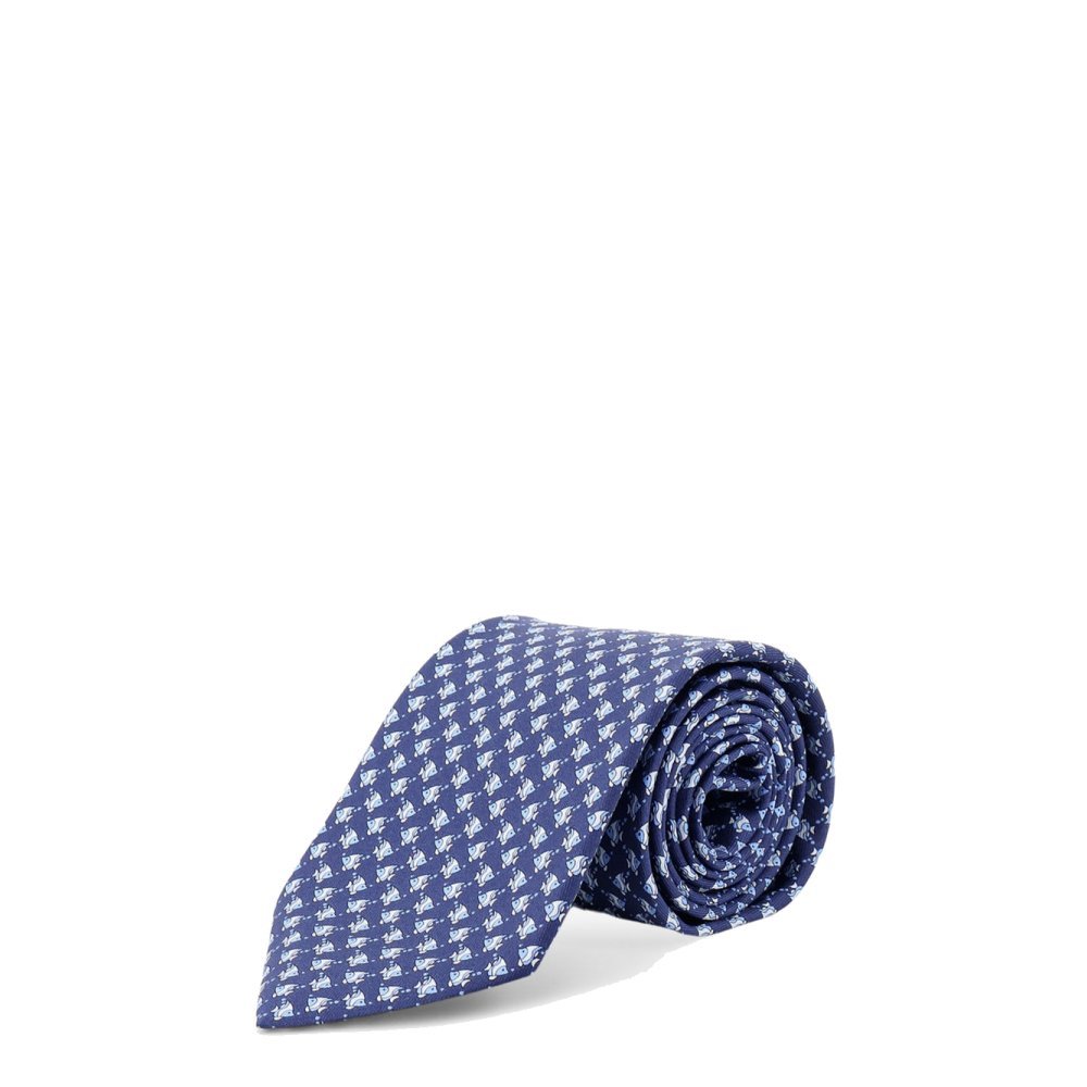 Ferragamo Cyrus silk tie with Shark print Ferragamo Cyrus silk tie with Shark print
