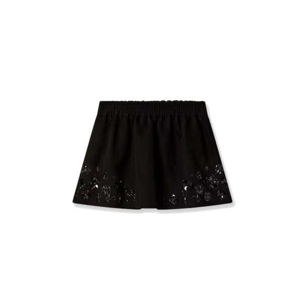 Golden Goose Cotton blend midi skirt with floral sequin and crystal details