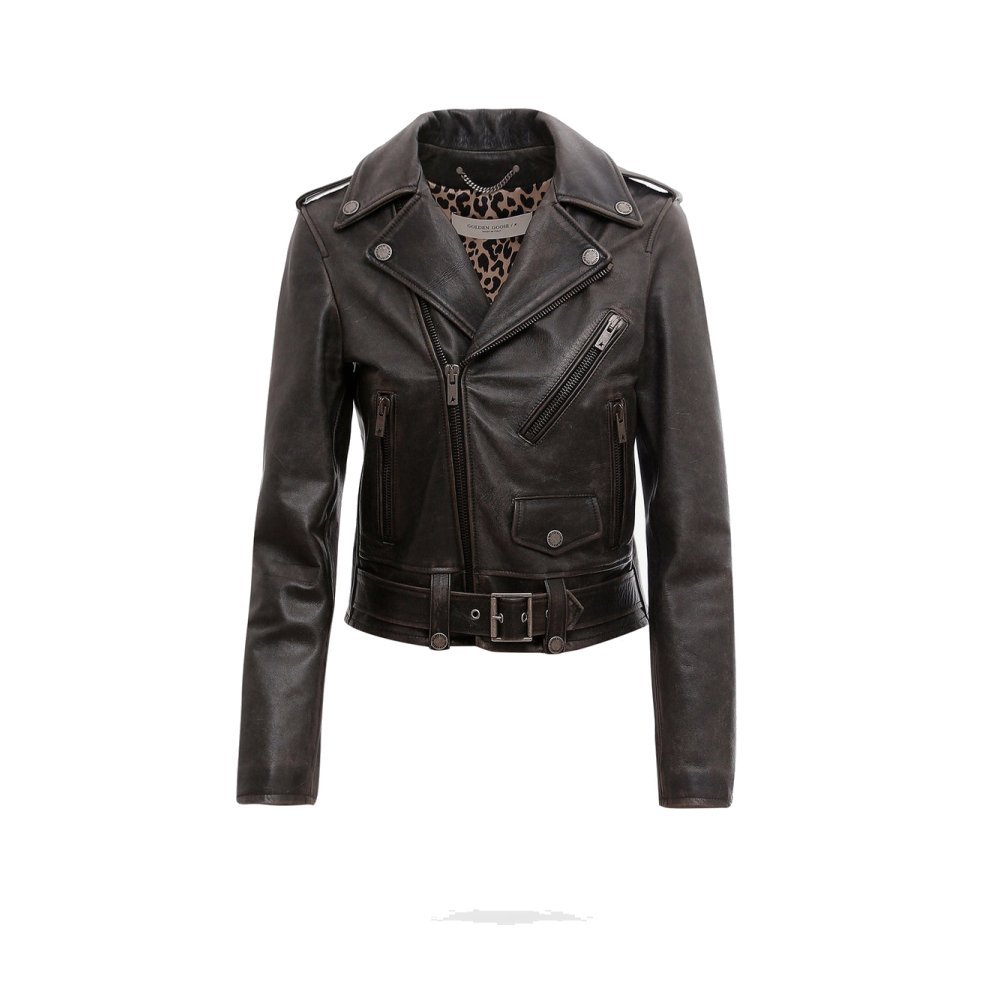 Golden Goose Slim fit Destiny lived-in effect leather biker Golden Goose Slim fit Destiny lived-in effect leather biker