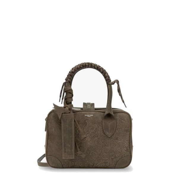 Golden Goose Suede Vita Bag crossbody bag with floral motif