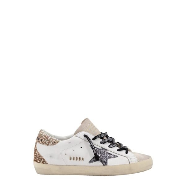 Golden Goose Super-Star leather sneakers with iconic glitter logo on the side