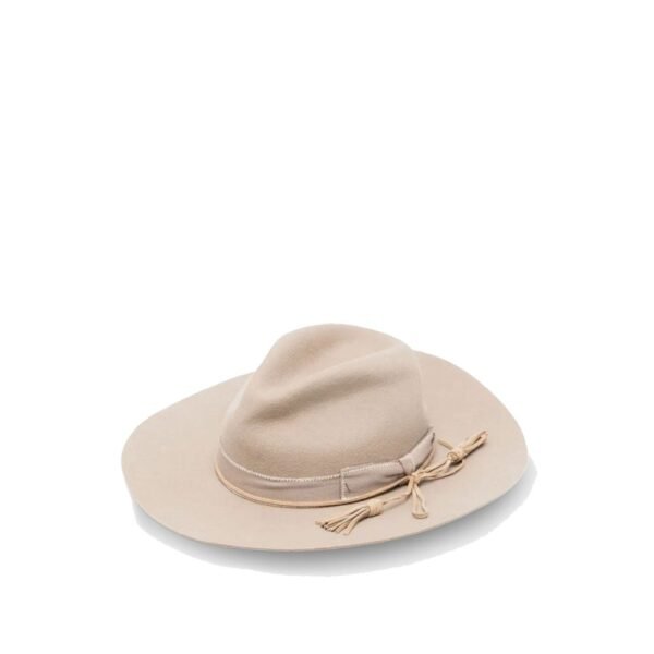 Golden Goose Wool Fedora hat with double strap and tone-on-tone bow