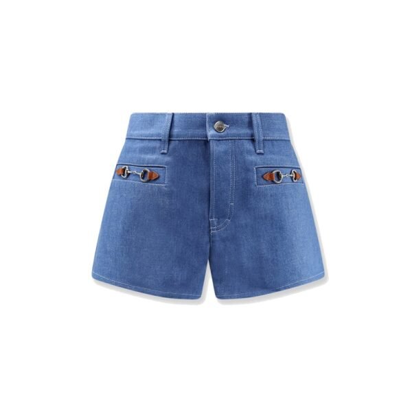 Gucci Cotton shorts with frontal iconic Horsebits