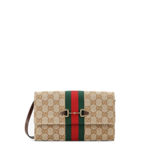 Gucci Gucci Horsebit Web GG fabric wallet