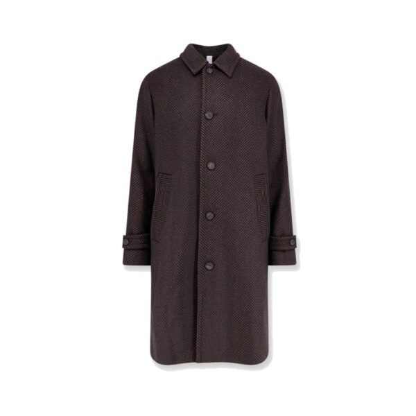 Hevo Loconia wool blend coat with herringbone pattern