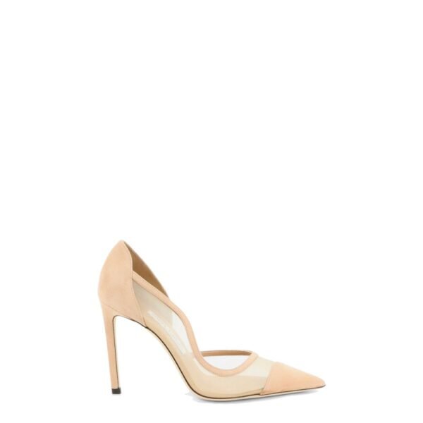 Jimmy Choo Brigitte voile and suede décolleté