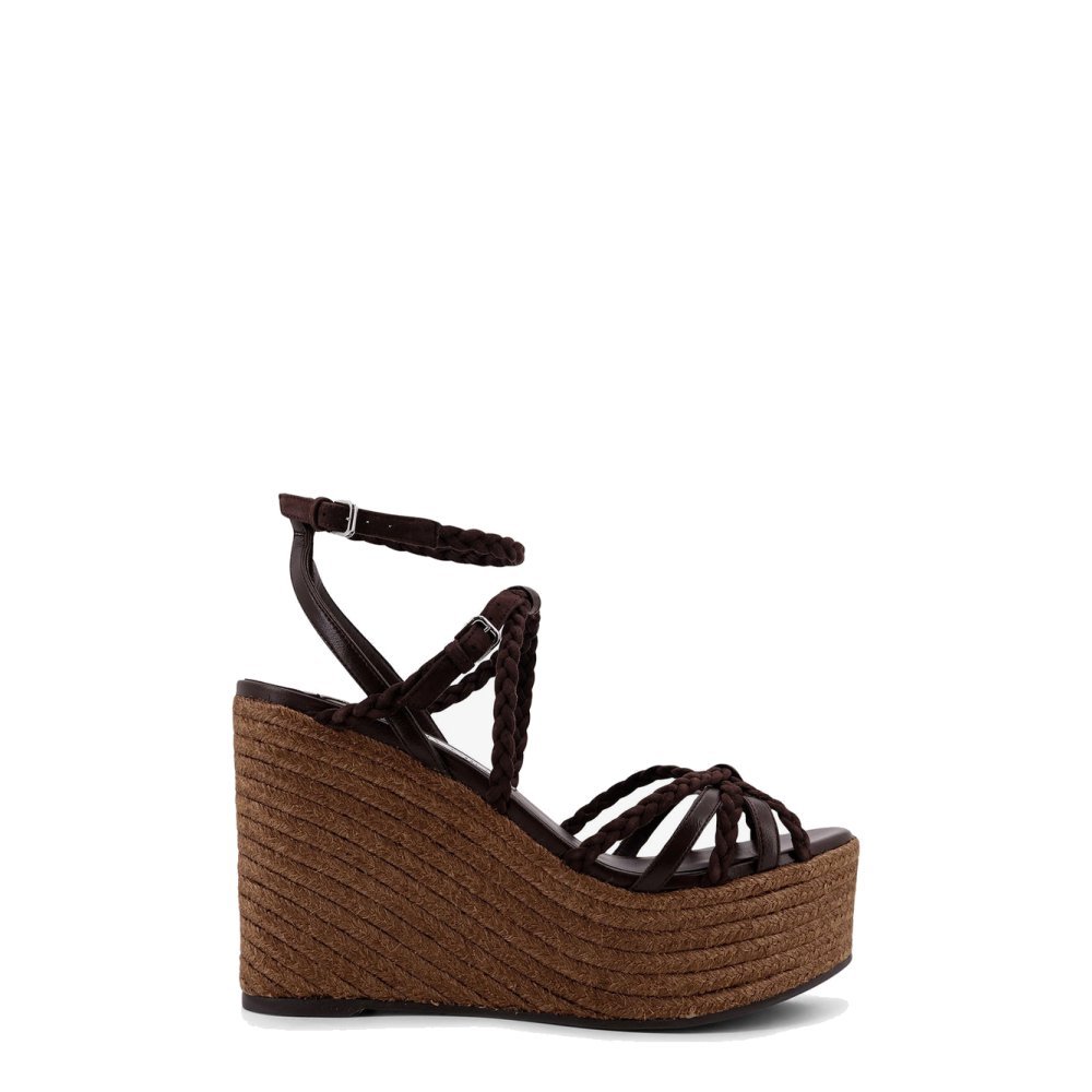 Jimmy Choo Nyra leather and raffia sandals Jimmy Choo Nyra leather and raffia sandals
