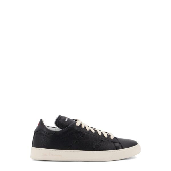 Kiton Leather sneakers with iconic side stitching
