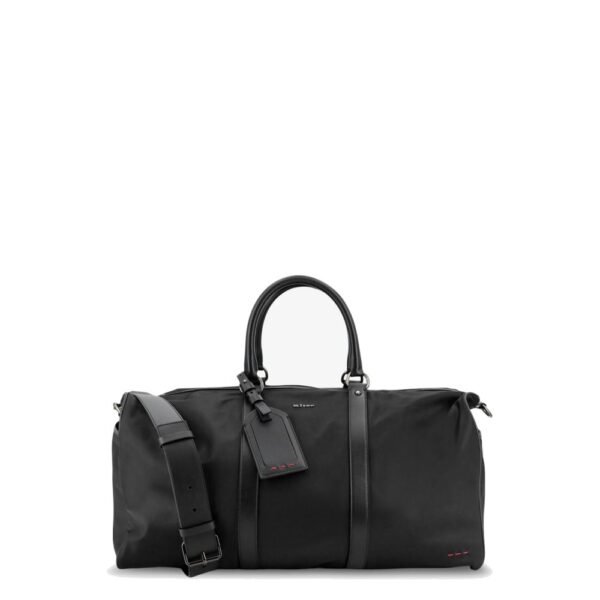Kiton Nylon travel bag with leather inserts