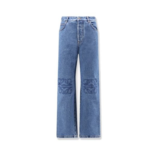 Loewe Anagram Baggy Jeans with embroidery on the front