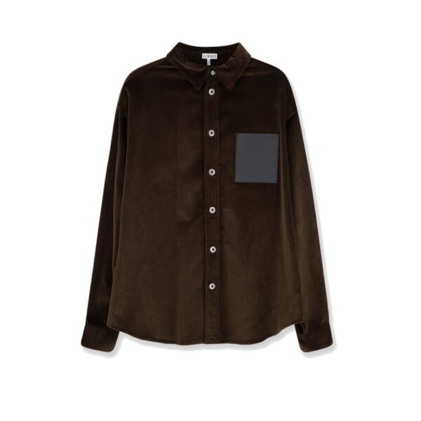 Loewe Corduroy shirt with leather pocket