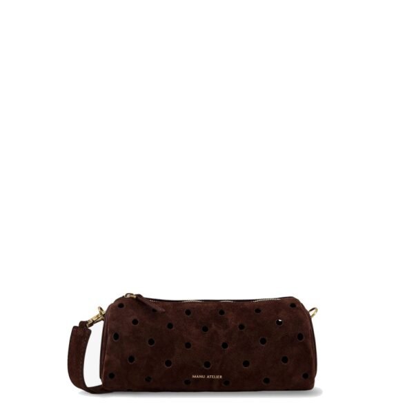 MANU ATELIER Mini Cylinder suede crossbody bag