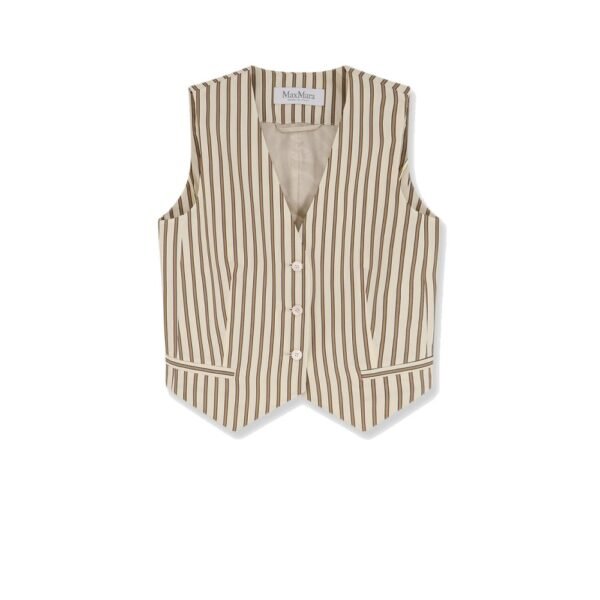Max Mara Mxmfauno striped cotton and silk vest