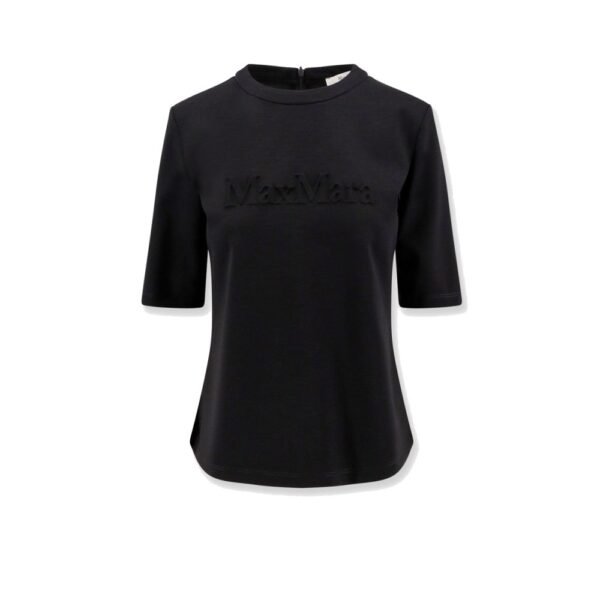 Max Mara Peter wool t-shirt with embossed frontal logo