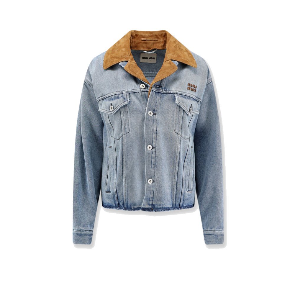 Miu Miu Denim Jacket with suede detail Miu Miu Denim Jacket with suede detail