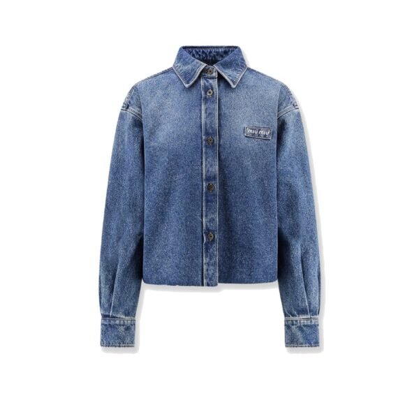 Miu Miu Denim shirt with Logo Patch