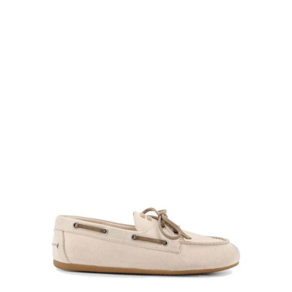 Miu Miu Fabric loafers with front lettering logo