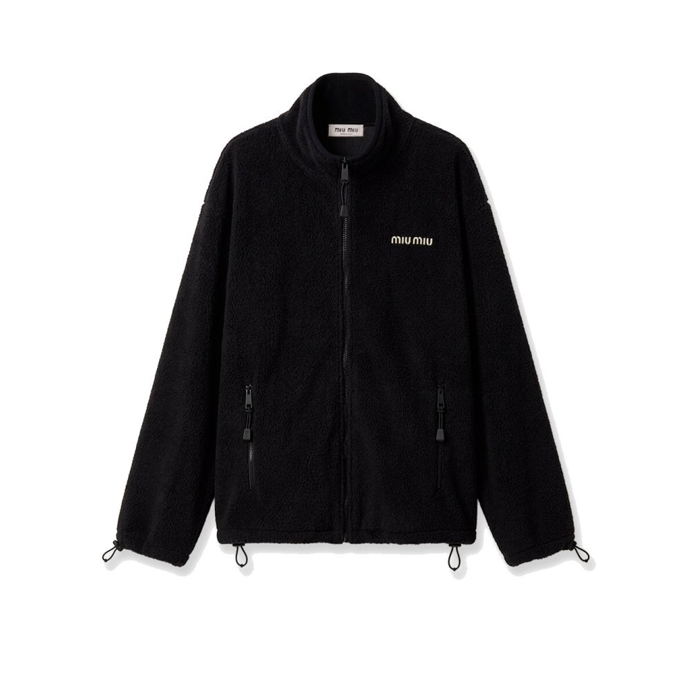 Miu Miu Oversized cotton zip-up sweatshirt Miu Miu Oversized cotton zip-up sweatshirt