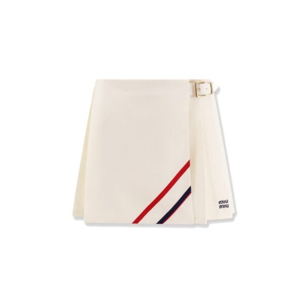 Miu Miu Plissé wool and mohair skirt