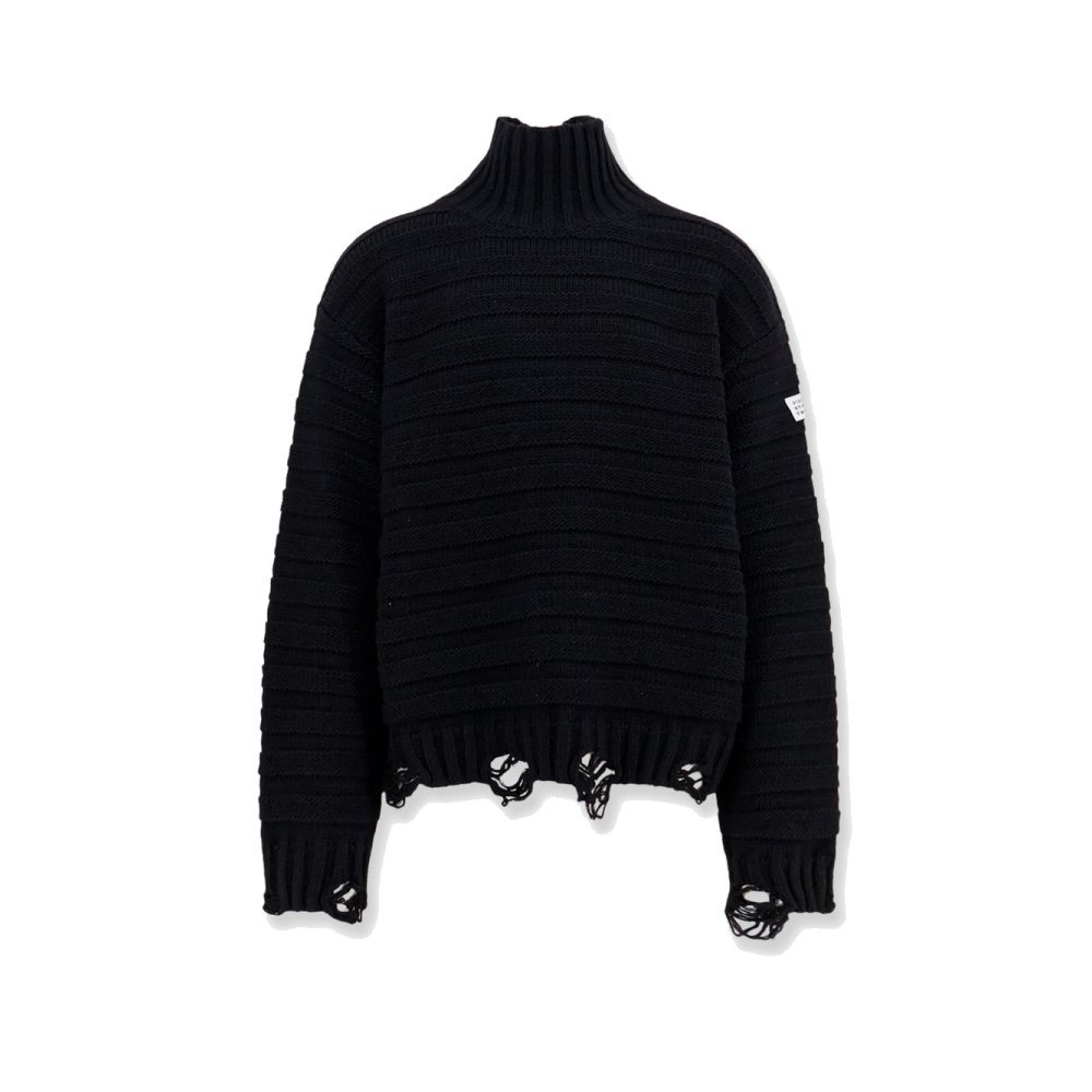 MM6 Maison Margiela Wool blend sweater with distressed effect MM6 Maison Margiela Wool blend sweater with distressed effect