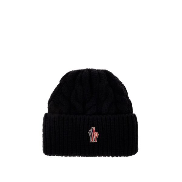 Moncler Grenoble Cable-knit wool-blend hat