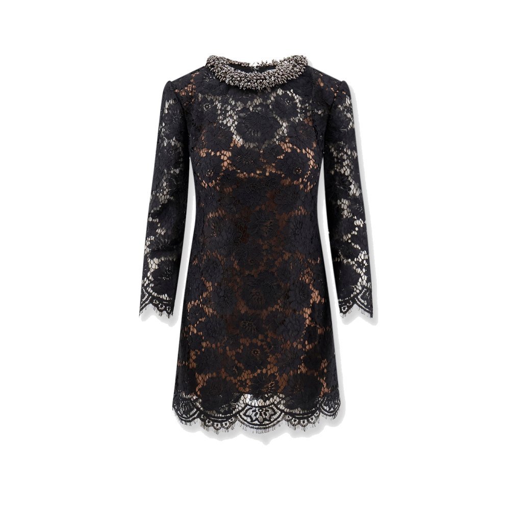 Self-portrait Black lace mini dress Self-portrait Black lace mini dress
