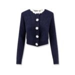 Self-portrait Cardigan with Flower Pearl buttons