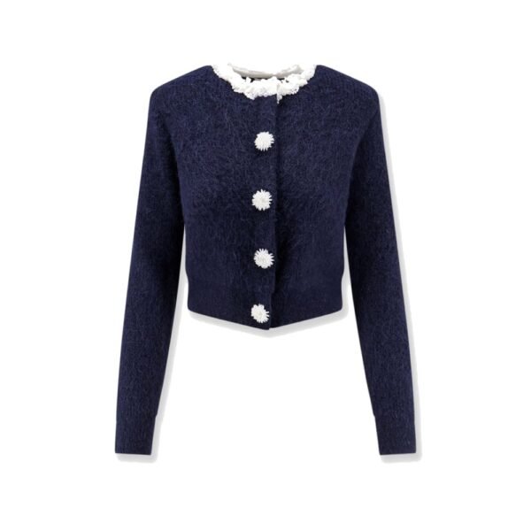 Self-portrait Cardigan with Flower Pearl buttons