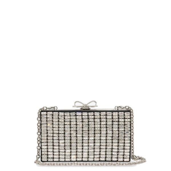 Self-portrait Clutch bag with crystals