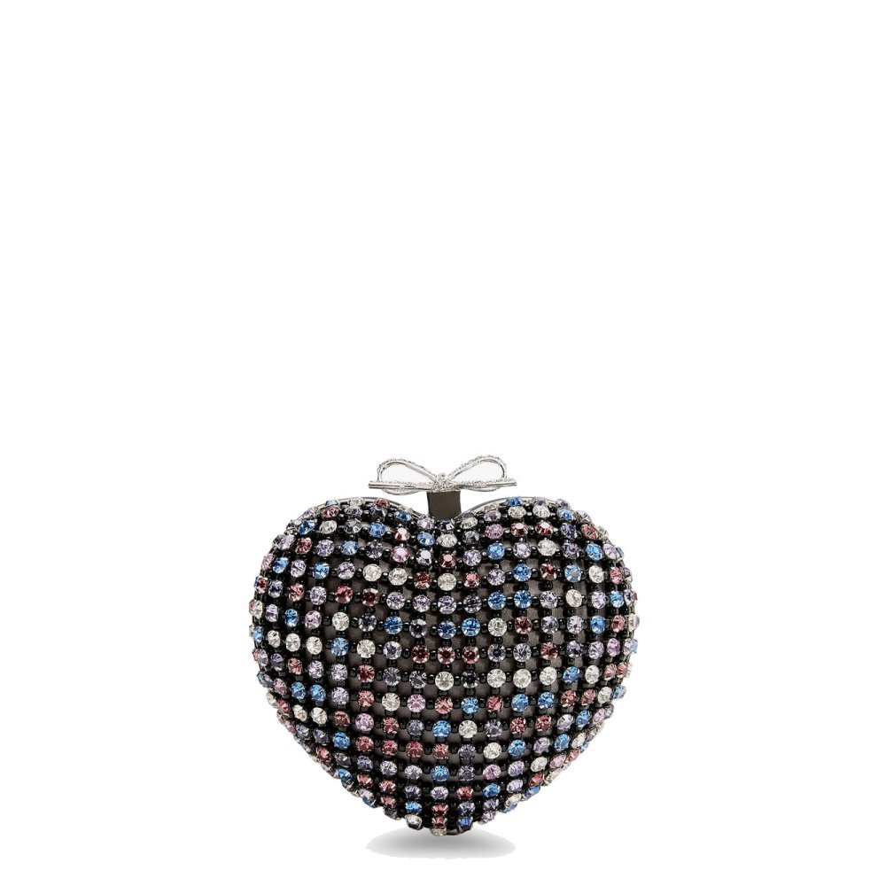Self-portrait Crystal heart clutch bag Self-portrait Crystal heart clutch bag