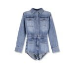 Self-portrait Denim jumpsuit with rhinestones
