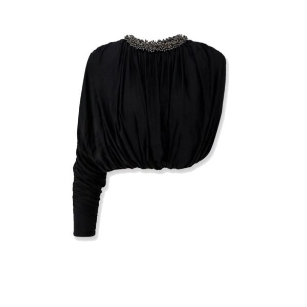 Self-portrait Jerset top with asymmetric sleeves