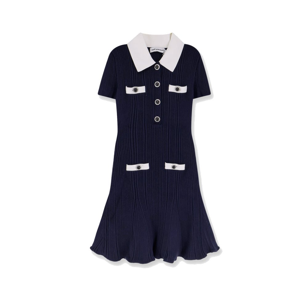 Self-portrait Ribbed mini dress Self-portrait Ribbed mini dress