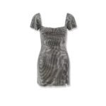 Self-portrait Short tulle dress with rhinestones