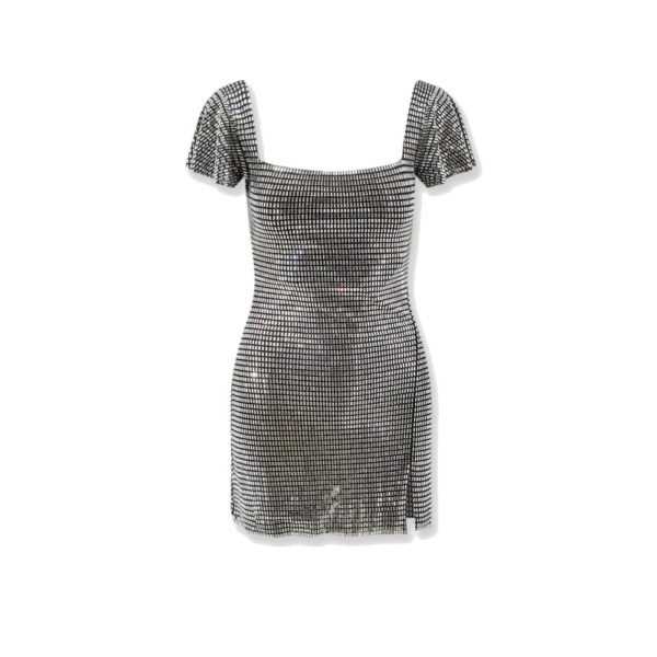Self-portrait Short tulle dress with rhinestones