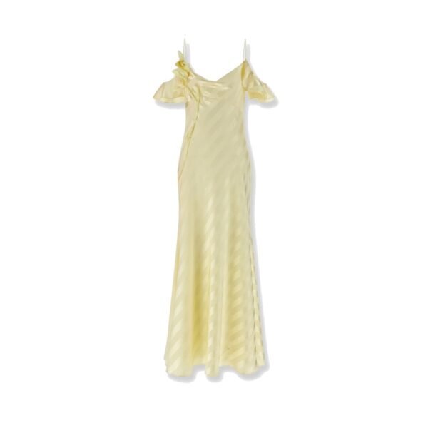 Self-portrait Striped satin long dress