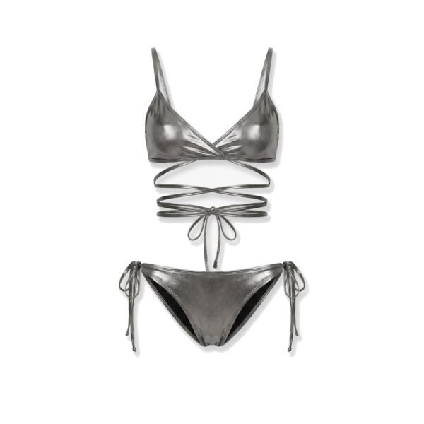 The Attico The Attico Il Primo Bagno lycra bikini with a metallic effect