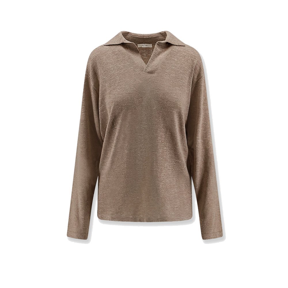 The Row Niosa polo shirt in cotton and linen The Row Niosa polo shirt in cotton and linen