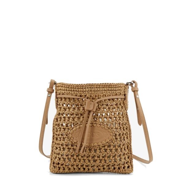 TOD'S Raffia bucket bag with crochet motif