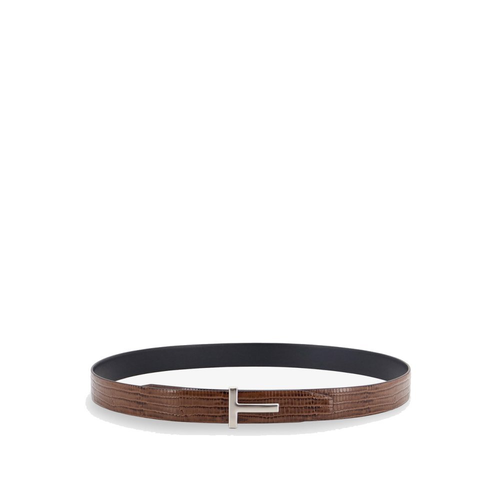 Tom Ford Crocodile-effect leather belt Tom Ford Crocodile-effect leather belt