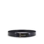 Tom Ford Leather belt with metal logo buckle