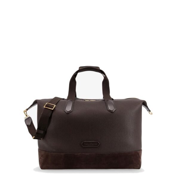 Tom Ford Leather travel bag with suede inserts