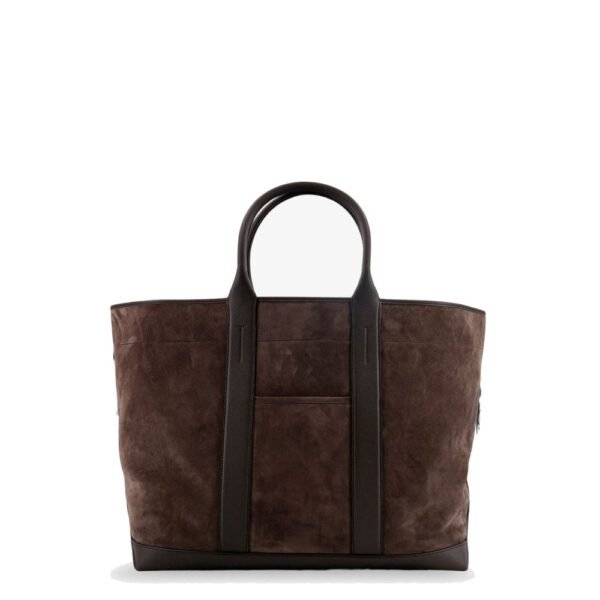 Tom Ford Suede shopping bag with logo engraved on the bottom