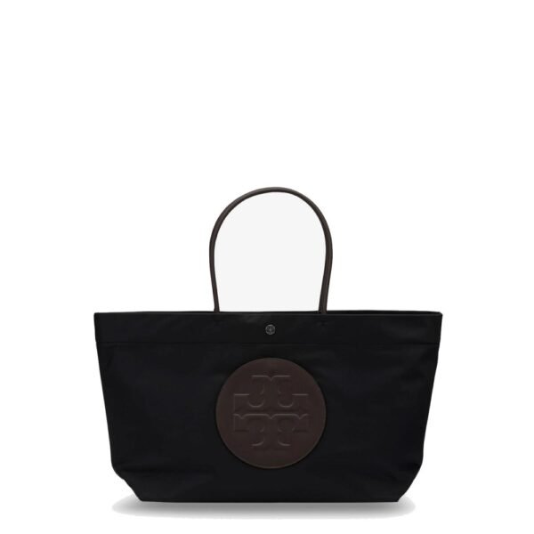 Tory Burch Ella Twist nylon shoulder bag with maxi front logo patch
