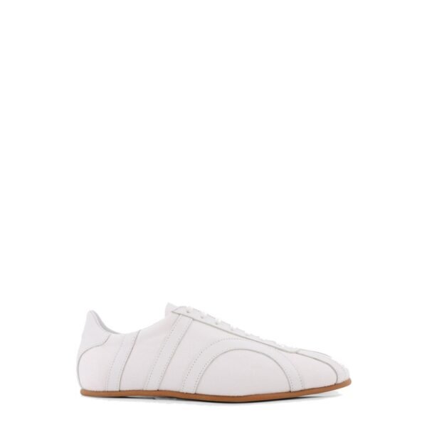 Toteme Canvas low-top sneakers with leather profiles