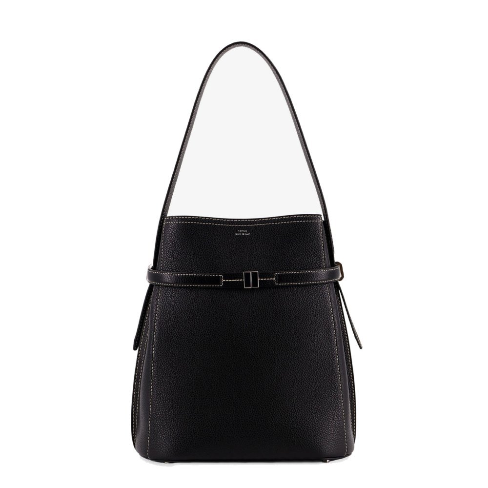 Toteme Hammered leather bucket bag with strap on the front Toteme Hammered leather bucket bag with strap on the front